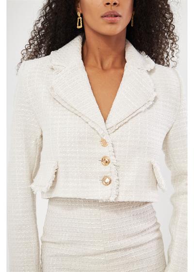 Püskül Detaylı Kısa Ceket 