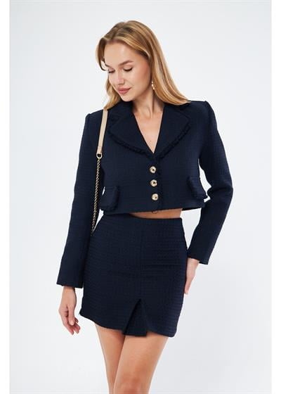 Püskül Detaylı Kısa Ceket 