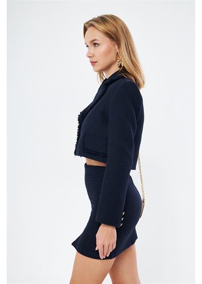 Püskül Detaylı Kısa Ceket 