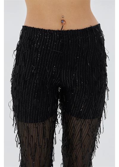 Saçaklı Pul Payet Pantolon 