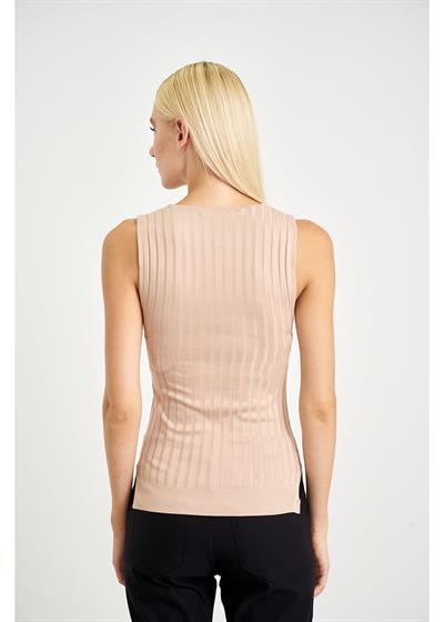 Sıfır Kol Çizgili Bluz