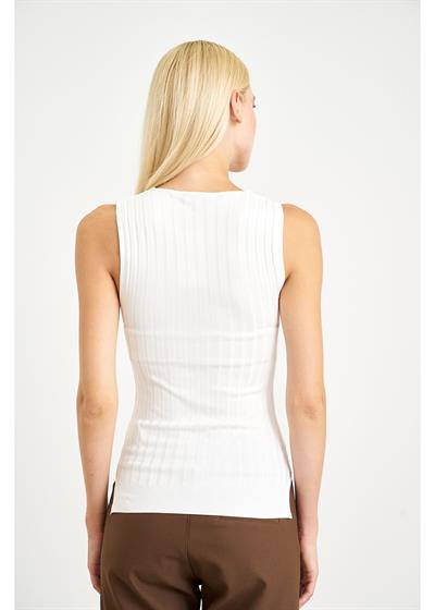 Sıfır Kol Çizgili Bluz