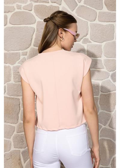 Sıfır Yaka Kolsuz Vatkalı Modal Crop