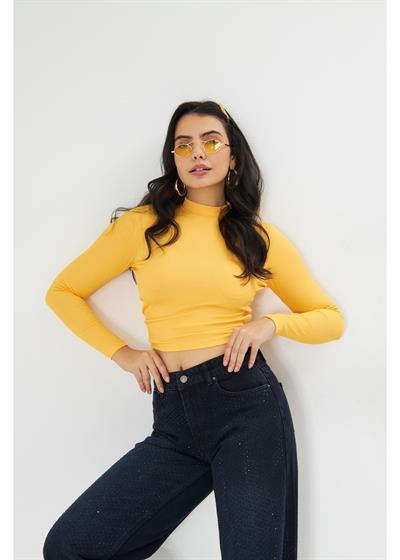 Sırt Dekolte Crop Bluz 