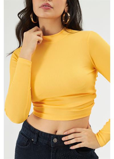 Sırt Dekolte Crop Bluz 