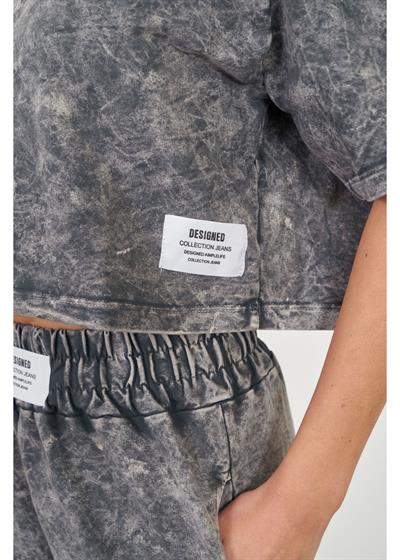 Soluk Efektli Kısa T-Shirt