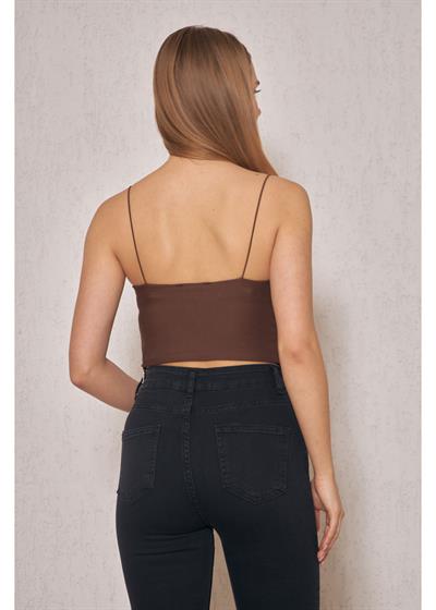 Taş Detaylı Crop Bluz 
