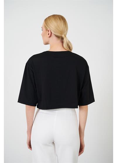 Taş Detaylı Crop T-Shirt