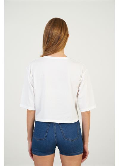 Taş İşlemeli Basic T-Shirt