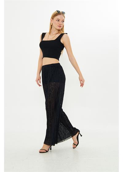 Taş İşlemeli Örme Pantolon 