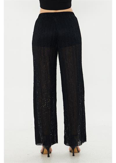 Taş İşlemeli Örme Pantolon 