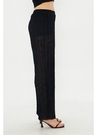 Taş İşlemeli Örme Pantolon 