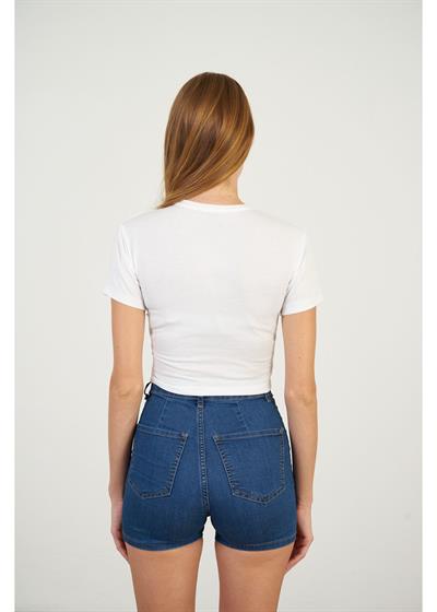 Taşlı Crop T-Shirt
