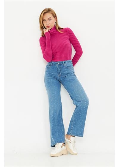 Taşlı Palazzo Jean Pantolon 