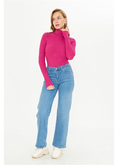 Taşlı Palazzo Jean Pantolon 