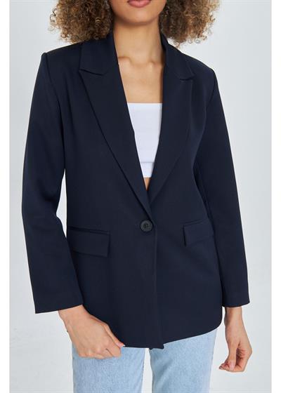 Tek Düğmeli Saten Astarlı Ceket 