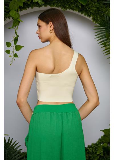 Tek Omuz Crop Top