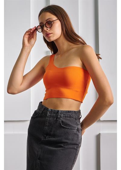 Tek Omuz Crop Top