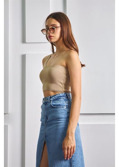 Tek Omuz Crop Top