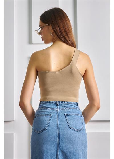 Tek Omuz Crop Top
