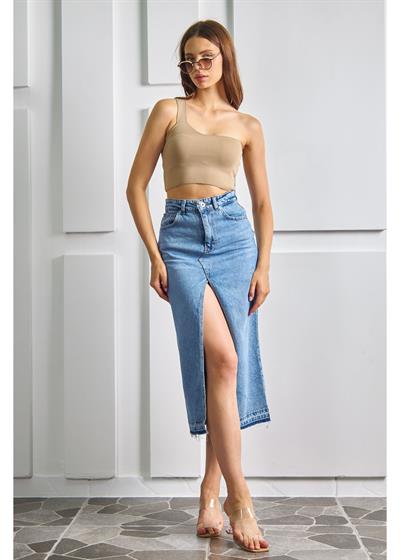 Tek Omuz Crop Top
