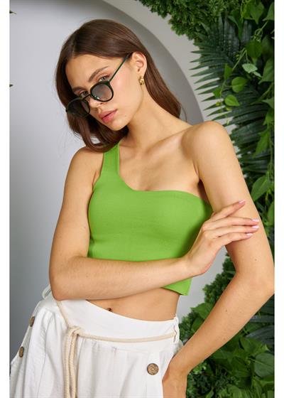 Tek Omuz Crop Top