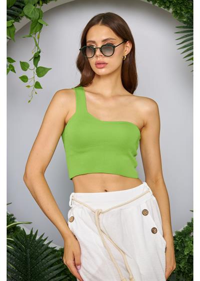 Tek Omuz Crop Top
