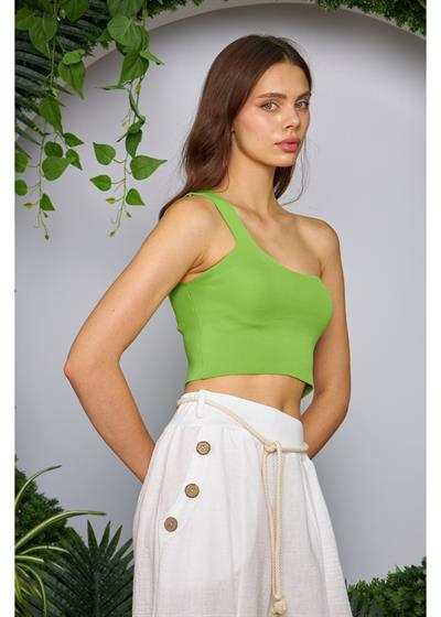 Tek Omuz Crop Top