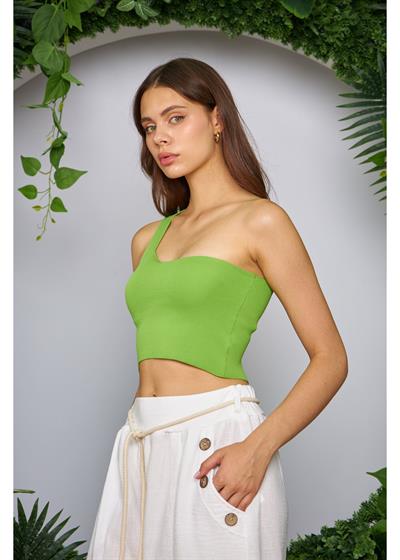 Tek Omuz Crop Top