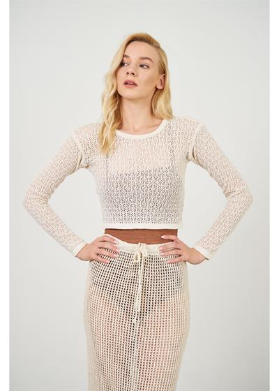 Uzun Kollu Ajurlu Bluz