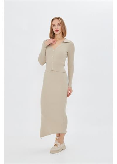 Uzun Kollu Triko Hırka 