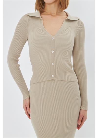 Uzun Kollu Triko Hırka 