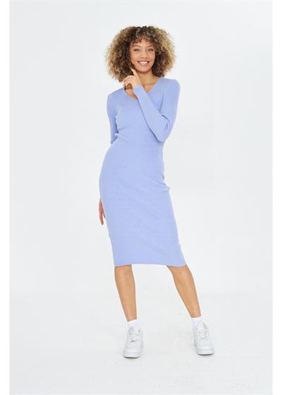 V Yaka Triko Bodycon Elbise 