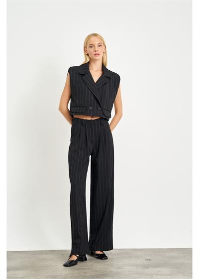 Vatkalı Çizgili Poliviskon Yelek