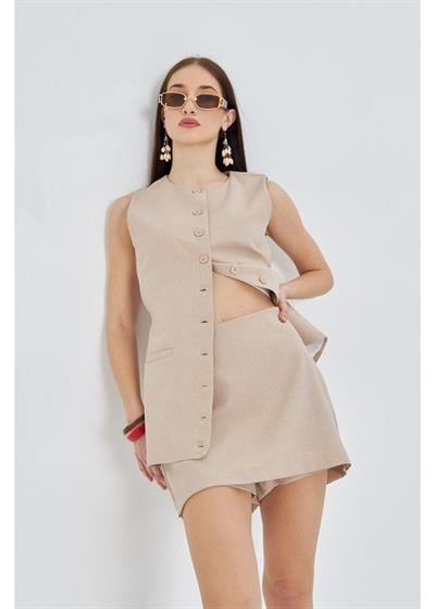 Yanı Kemerli Poliviskon Yelek 