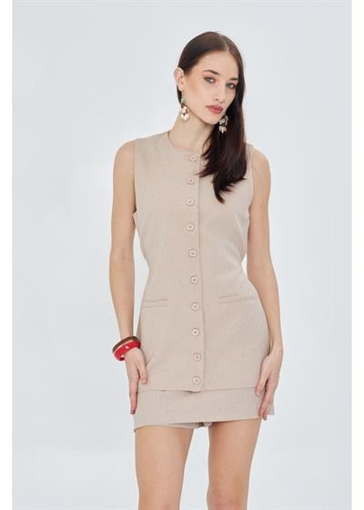 Yanı Kemerli Poliviskon Yelek 