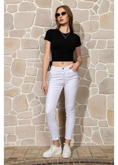 Yanları Büzgülü Basic T-Shirt
