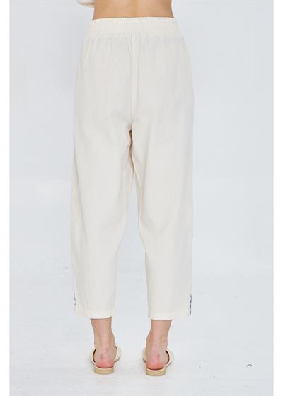 Yanları Nakışlı Gabardin Pantolon 