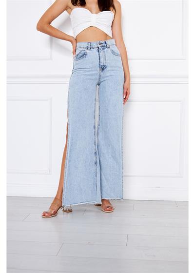 Yanları Yırtmaçlı Kot Pantolon
