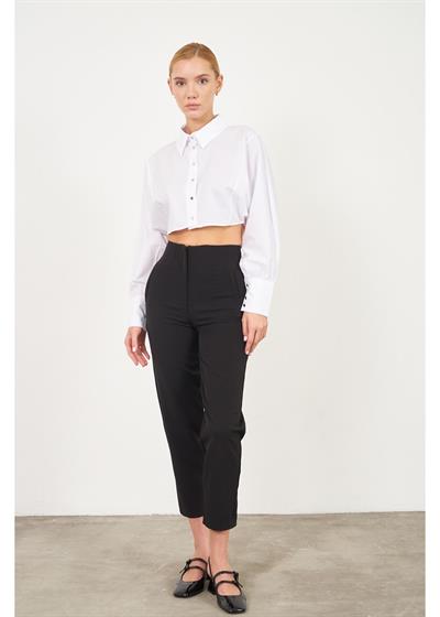 Yarasa Kol Kısa Poplin Gömlek 