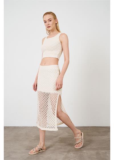 Yarım Astarlı Ajurlu Etek
