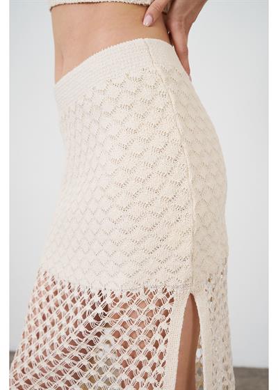 Yarım Astarlı Ajurlu Etek