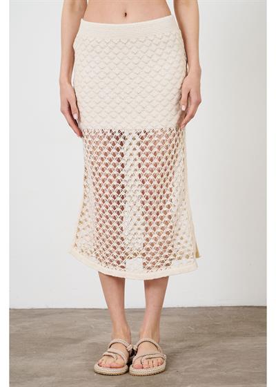 Yarım Astarlı Ajurlu Etek