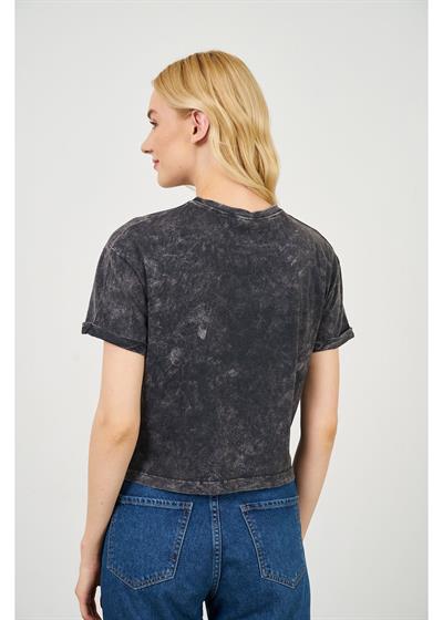 Yıkamalı Kısa Basic T-Shirt