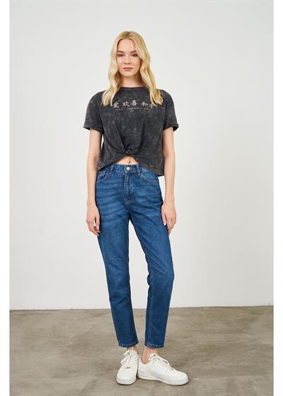 Yıkamalı Kısa Basic T-Shirt