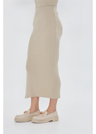 Yırtmaç Detaylı Triko Etek 