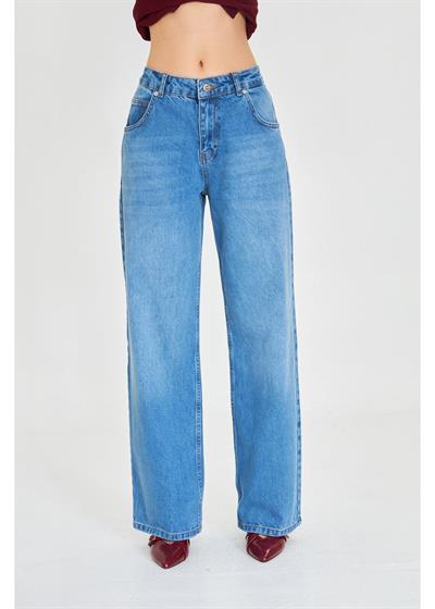 Yüksek Bel Baggy Jean Pantolon 
