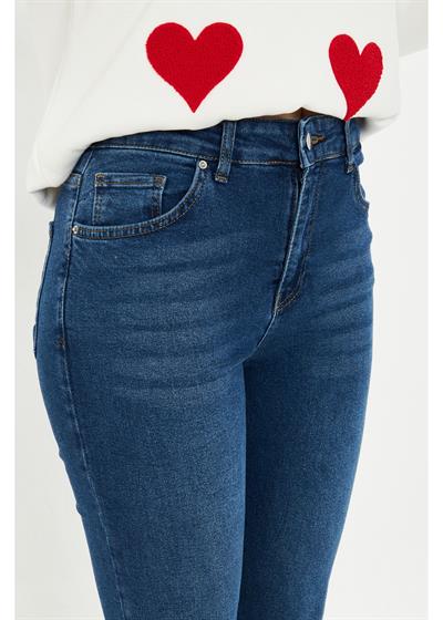 Yüksek Bel İspanyol Jean Pantolon 