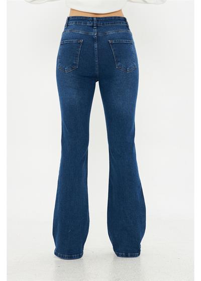 Yüksek Bel İspanyol Jean Pantolon 