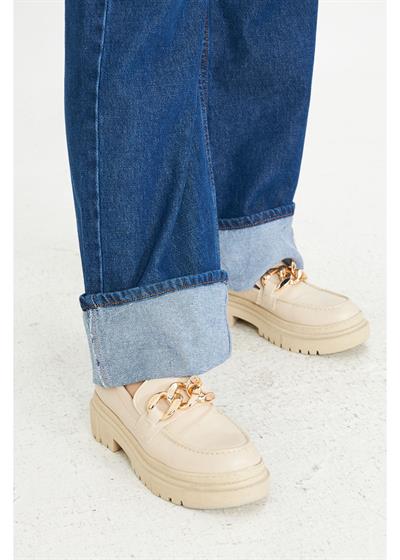 Yüksek Bel Palazzo Jean Pantolon 